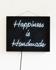 Neonquote  Happiness is Handmade